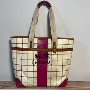 Coach Heritage Striped Large Tote Bag